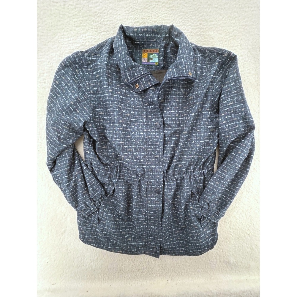 Forresters Gore-Tex Jacket Womens Medium Blue Abstract Print Made in USA Vintage